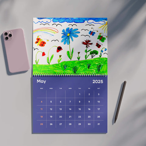 Kid's art wall calendar