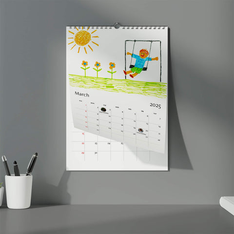 Kid's art wall calendar