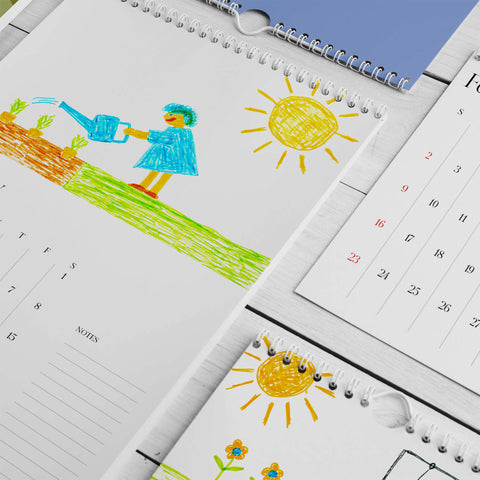 Kid's art wall calendar