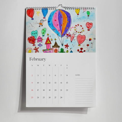 Kid's art wall calendar